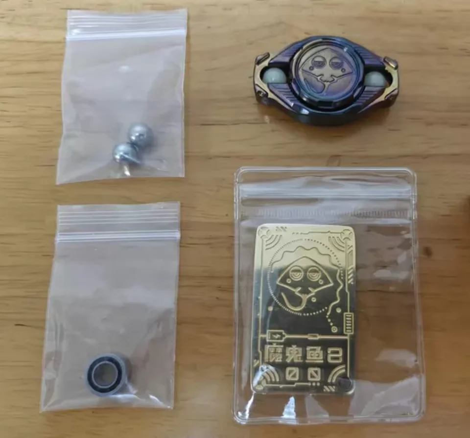 Used EDC Devil Fish 2.0 Zirconium Rainbow spinner Fingertip gyroscope Decompression toys