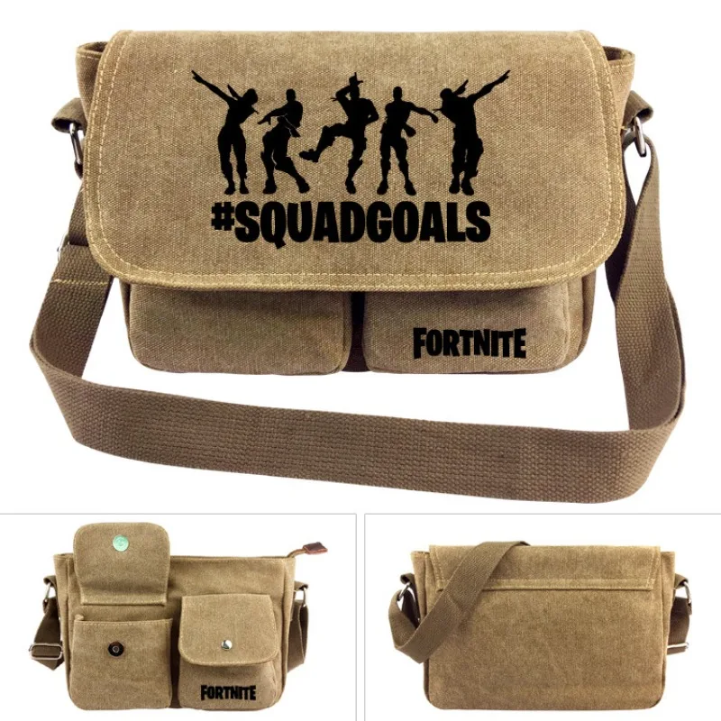 Fortnite Cartoon Canvas Leisure Travel Shoulder Bag Large Capacity Comfort Student Crossbody Bag Game School Bag