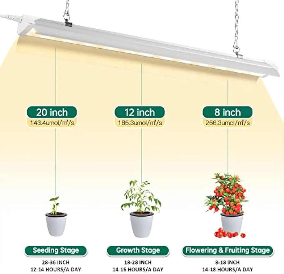 4FT 140W espectro completo LED cresce a luz para plantas de interior, design vinculável, substituição de luz solar super brilhante