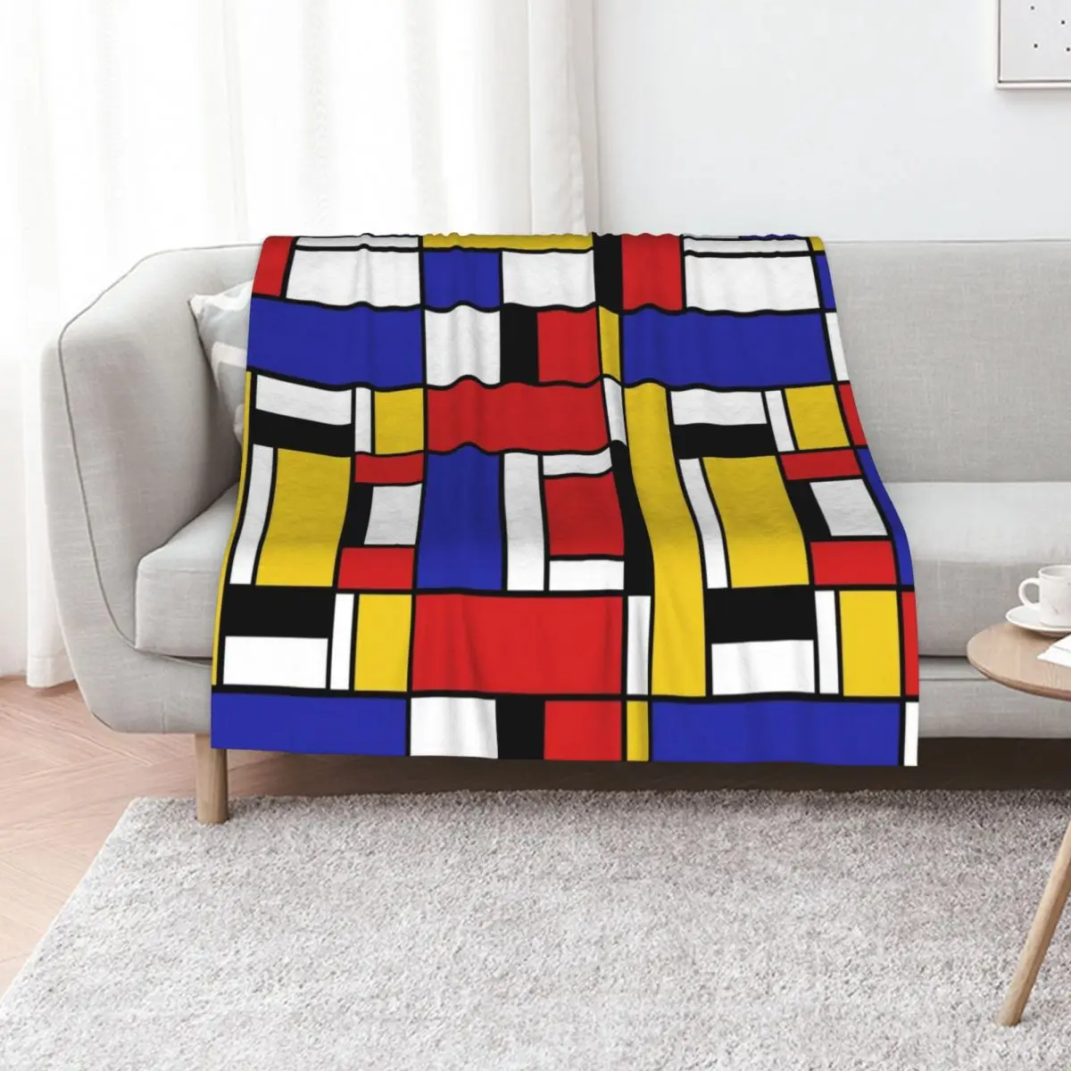 

Mondrian Art Throw Blanket Decorative Sofa Hair wednesday Cute Blankets