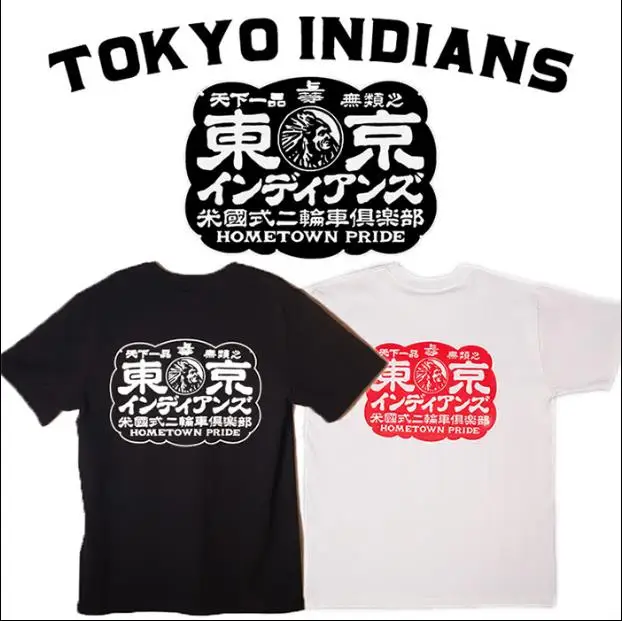 Tokyo Indians T-shirts for men Vintage Motorcycle camisetas y2k clothes anime Japan trending products graphic oversized t shirt