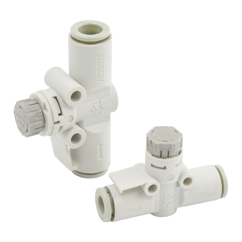 AFR Brand Pneumatic Pipeline Speed Control Valve AS1002F/2002F/2052F/3002F Graduated Pipeline Throttle Valve Fitting AS1002FS