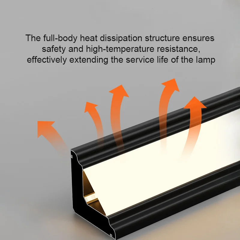 Ceiling Aluminum Profile Surface Mounted PC Diffuser Led Channel Bar Strip Light Top Corner Luminous Gypsum Line Lamp