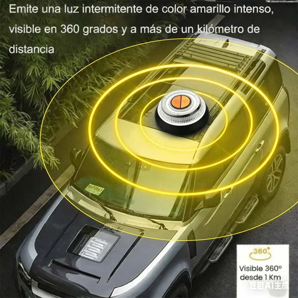 Car Emergency Beacon Light Geolocation DGT 3.0 Approved Magnetic Induction Strobe Flashing Lamp Night Safety Signal Warning Lamp