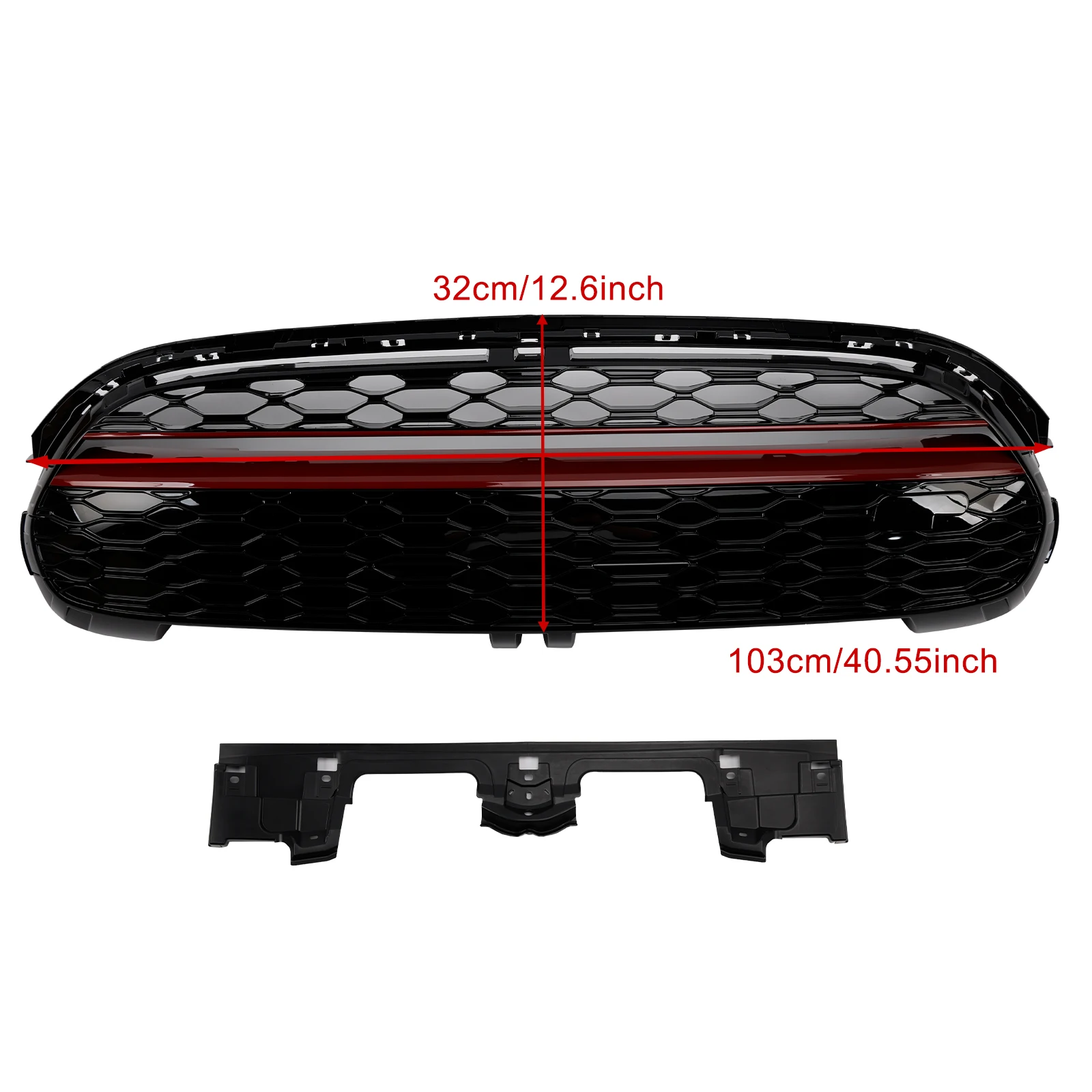 GP-Style Gloss Black Red Trim Front Grille Fit for Mini Cooper F55 F56 F57 2014 2015 2016 2017 2018 2019 2020 2021