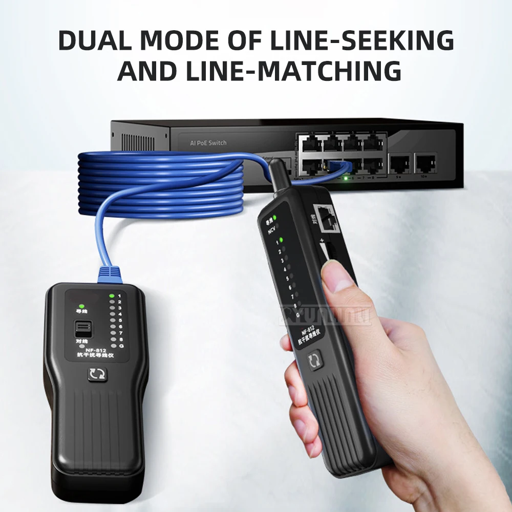 Interference-Resistant Line Tracer, Network Line Tracer, Multifunctional Network Cable Tester,  Detector