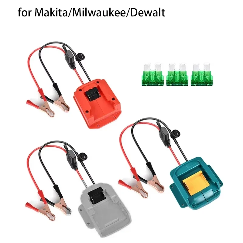 

Ignition Starter Car booster for Makita/DeWalt /Milwaukee 18V Battery with Fuse Switch Emergency Power Supply Kit DIY Adapter