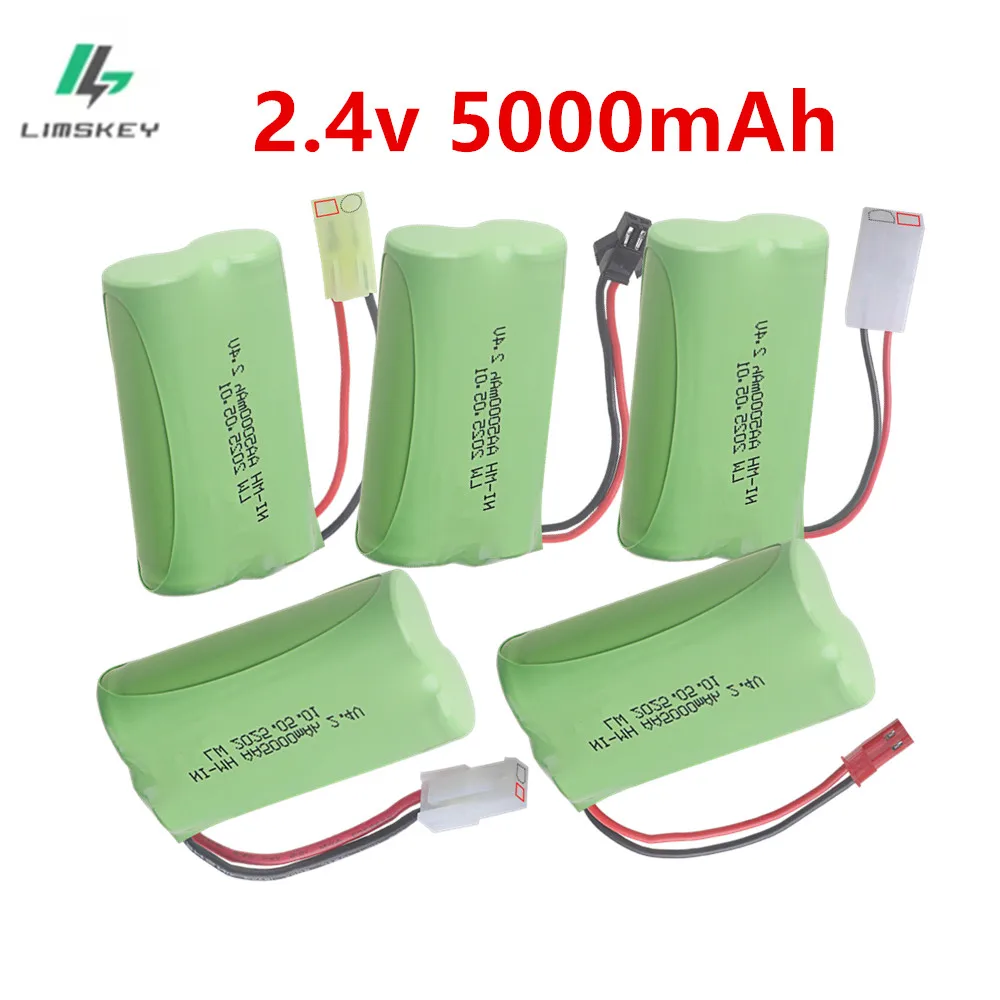 Upgrade 2.4v 5000mah NiMH Battery For Rc Toy Cars Tank Truck Robots Guns Boats Parts AA Ni-MH 2.4v Rechargeable Battery Pack