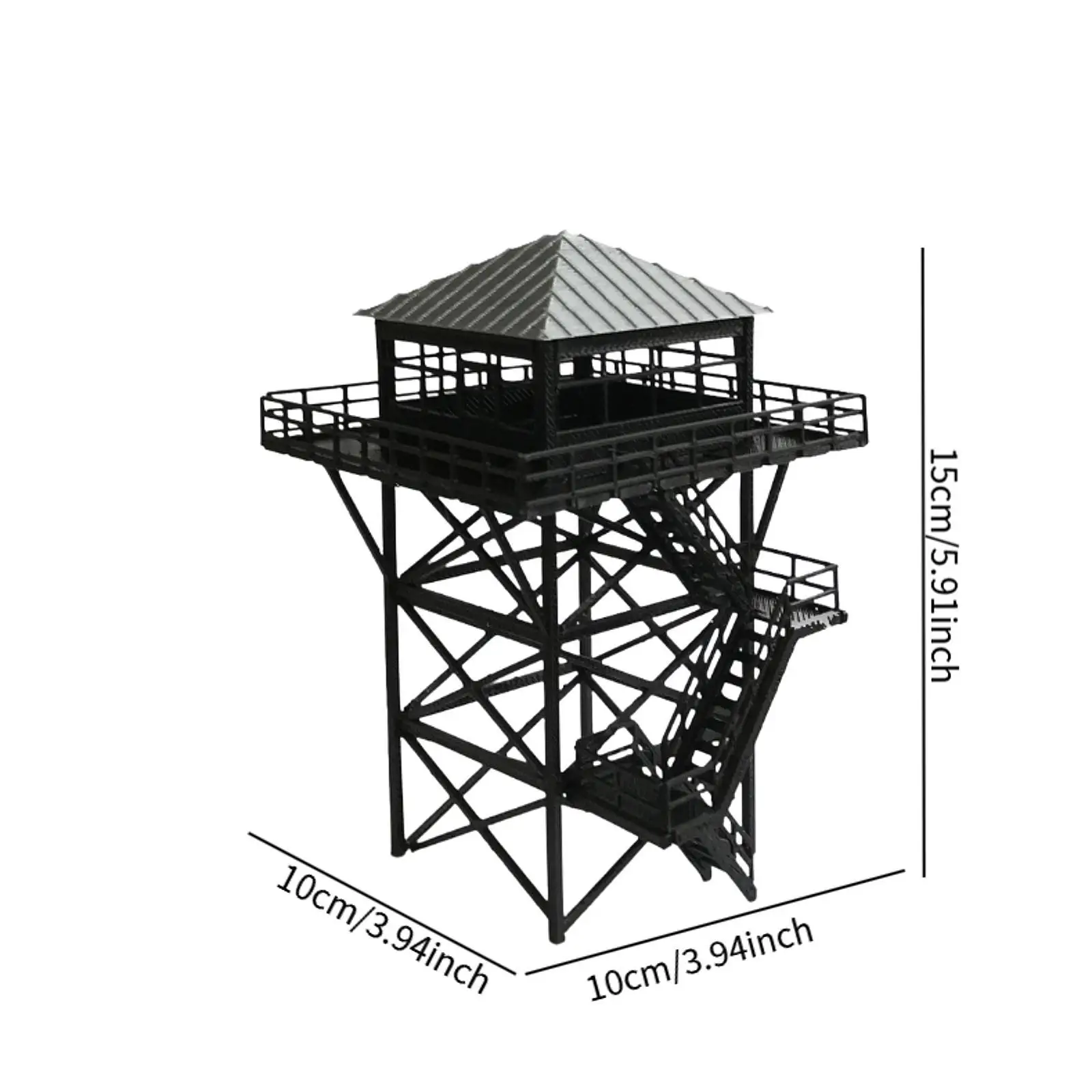 1/64 Lookout Tower, Sand Table Layout Decoration, DIY Building Simulation Railroad Security Tower Railway Scenery Accessories