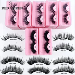 5/10/30/50 Pairs Spikes Faux Mink Lashes Wholesale Fluffy Thick Wispy Fake Eyelashes in Bluk Mink Strip Lashes