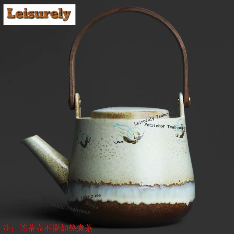 

Чайник для заваривания чая 600 мл с ручкой, имитирующей ручку из растительного золота, элегантный заварочный чайник с фильтром, для чайной церемонии, декоративный