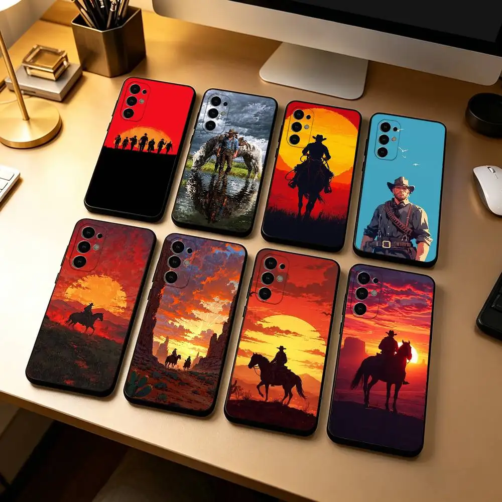 Coque de téléphone rouge D-Dead R-Redemption-N en silicone souple noir pour Samsung S25, S24, S21, S22, S23, S30, Ultra, S20, Plus, Fe, Lite
