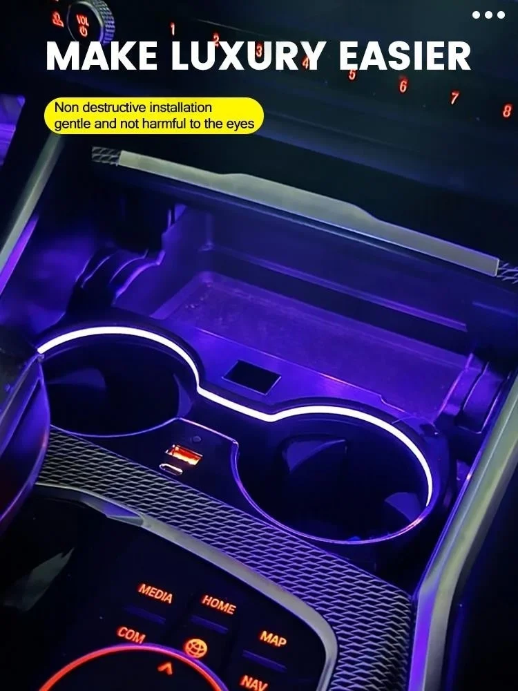 2/3/4 Serie Getränkehalter-Lampe Ambientebeleuchtung mit ultraschnellem Laden für BMW G20 I3 I4 G22 Auto-Getränkehalter 11 Farben LED – Detail 6