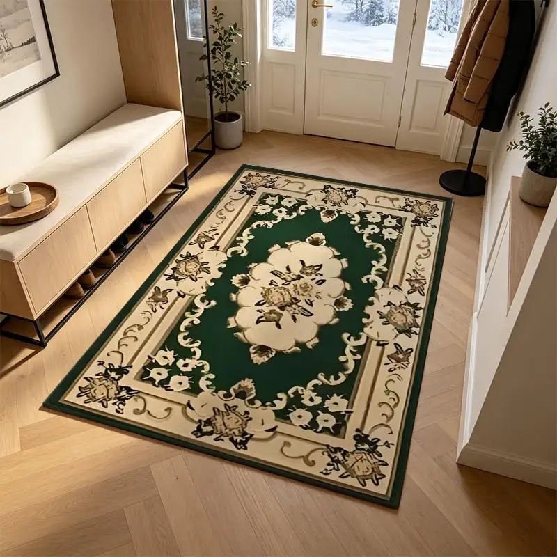 1 Piece Traditional Ornate Floral Woven Rug, Soft Comfortable, All Seasons, lightweight Easy to Maintain, Ideal for Living Room, Bedroom, Entryway, Home Decor, Room Decor, Autumn, Winter