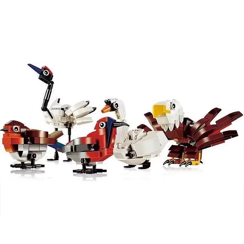 Mymocs Ideas MOC Animal Bird Hirundo Rustica Cardinalis Parus Major Seagull Erithacus Rubecula Model Sets Building Blocks Toys