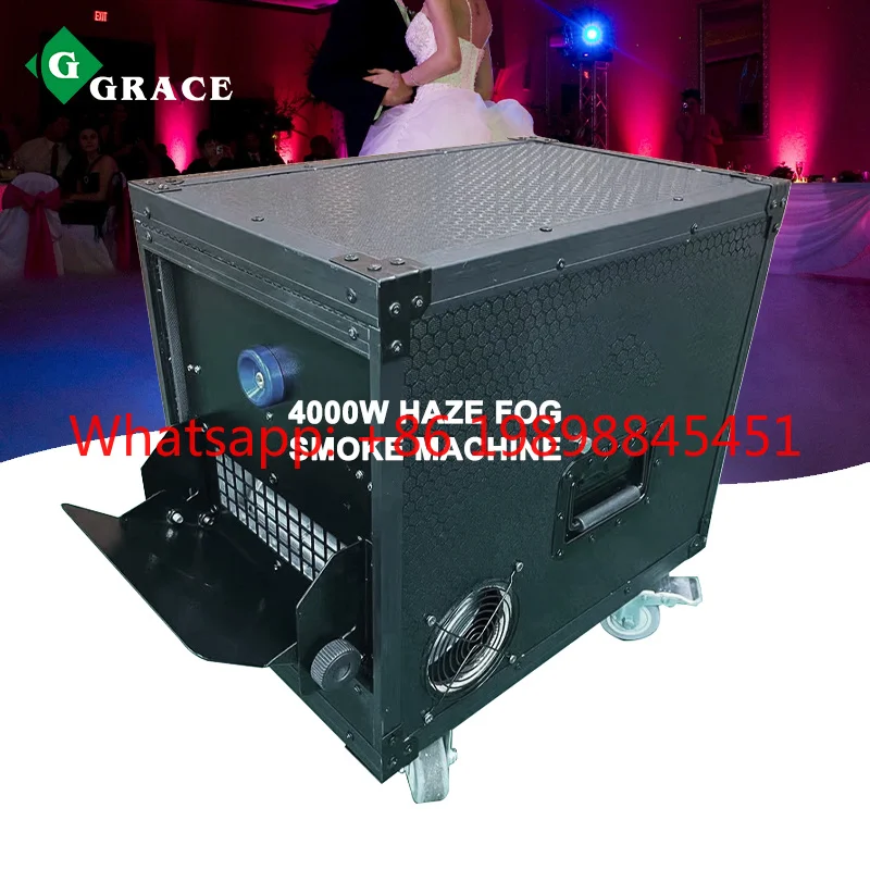Igreslite 4000W Haze Mist Machine With Flight Case DJ Stage Wedding Party Fog Effect Equipment