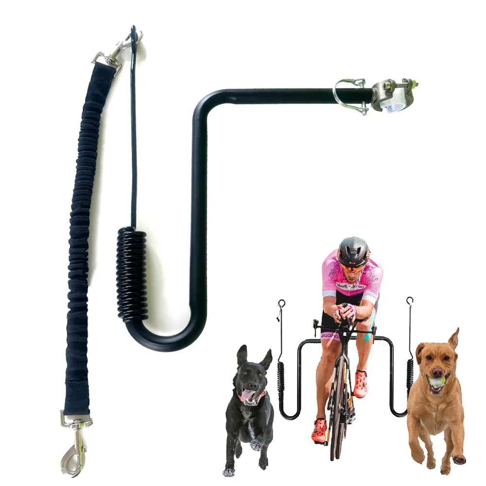 Hands Free Dog Bike Leash with Buffer Spring Heavy Duty Bicycle Dog Walking Lead Anti-Tangle Cycling Pet Safety Rope