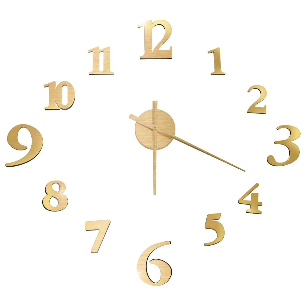 3D-Wanduhr Modernes Design Goldfarben 100 cm XXL, Geeignet für Häuser, Büros und Empfangsbereiche. – Detail 6