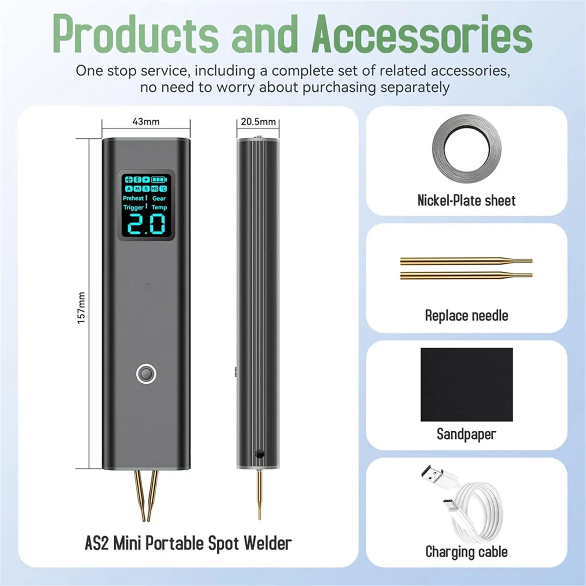 ABNJ Battery Spot Welder, Battery Welder 99 Gear Adjustable Handheld Spot Welder with LCD Screen Automatic for Welding Nickel