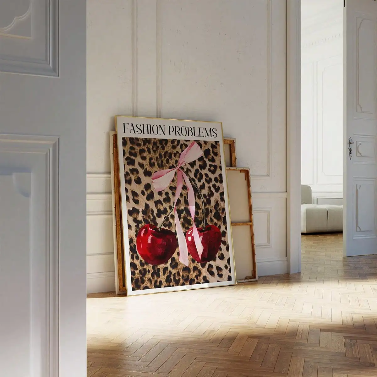 1 قطعة ، ملصق عتيق للمجلة ، ملصق الكرز الفهد ، الفن ، طباعة الموضة ، الفن ، فن جدار الموضة ، غير المؤطرة #3