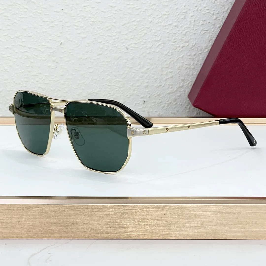 Luxury Brand Women's Gold Frame Square Sunglasses UV400 Protection High Quality Classic Casual Style Premium Eyewear with Case