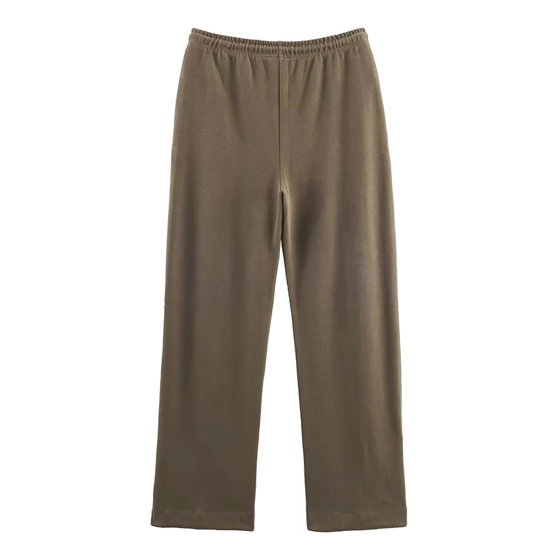 Adjustable Elastic Drawstring Soft Wide Leg Pants For Women Autumn Winter Casual Trousers Female Sweatpants
