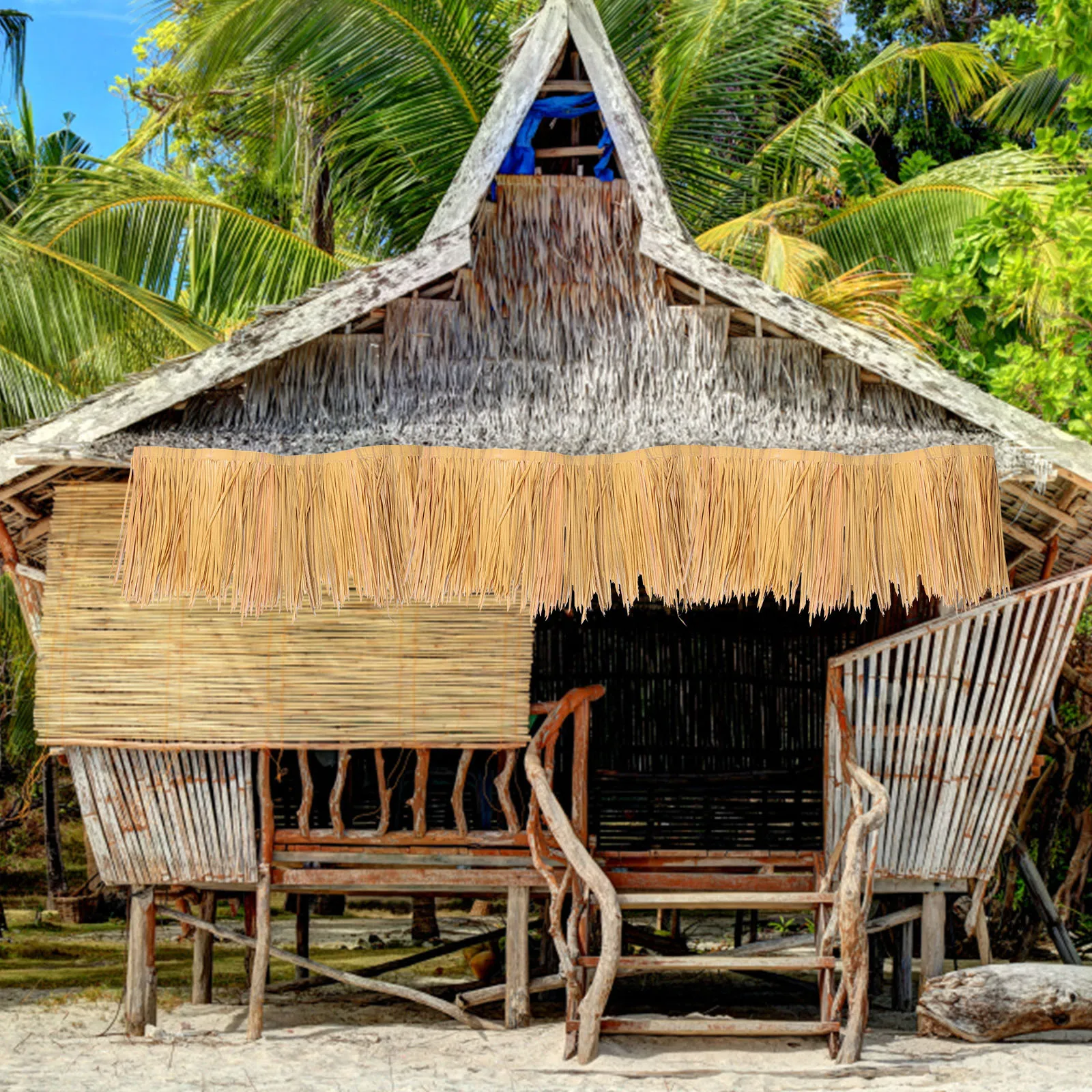 

Simulated Thatch Roof Artificial Straw Roof Realistic Modeling Fine Workmanship Garden Landscape DIY Landscaping Decor