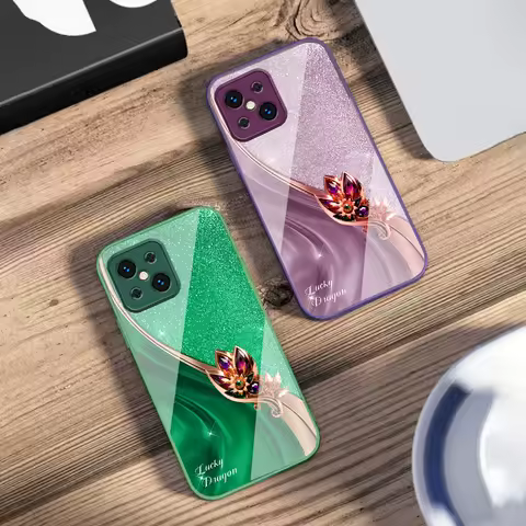Colorful gemstone pattern For Oppo Find X5 X8 Pro X2 Lite X7 Ultra F11 23 Reno4 Z 6 Pro A72 58 78 73 16 98 A54S Glass Phone Case