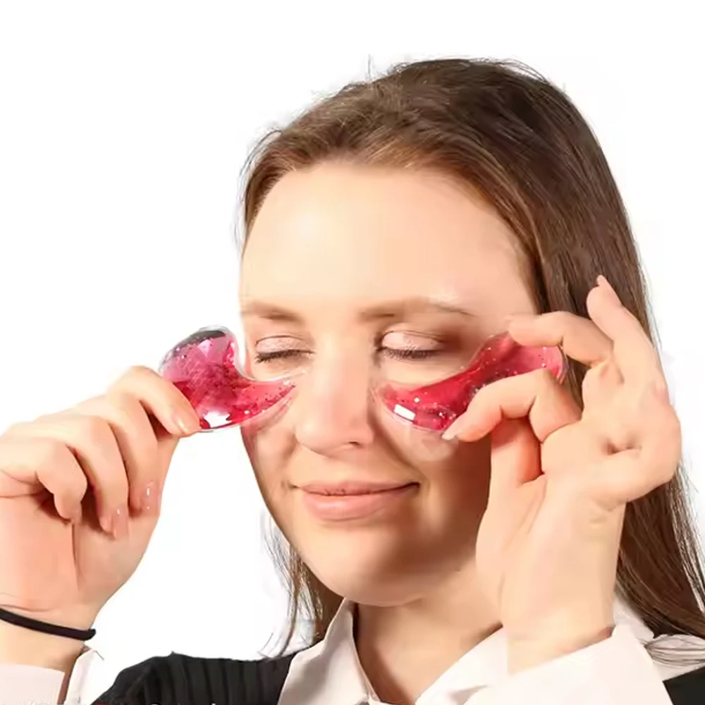 Almofada para os olhos com compressa quente e fria, gel de gelo reutilizável, gel refrescante, almofada para os olhos, inchaço de tensão ocular, círcu