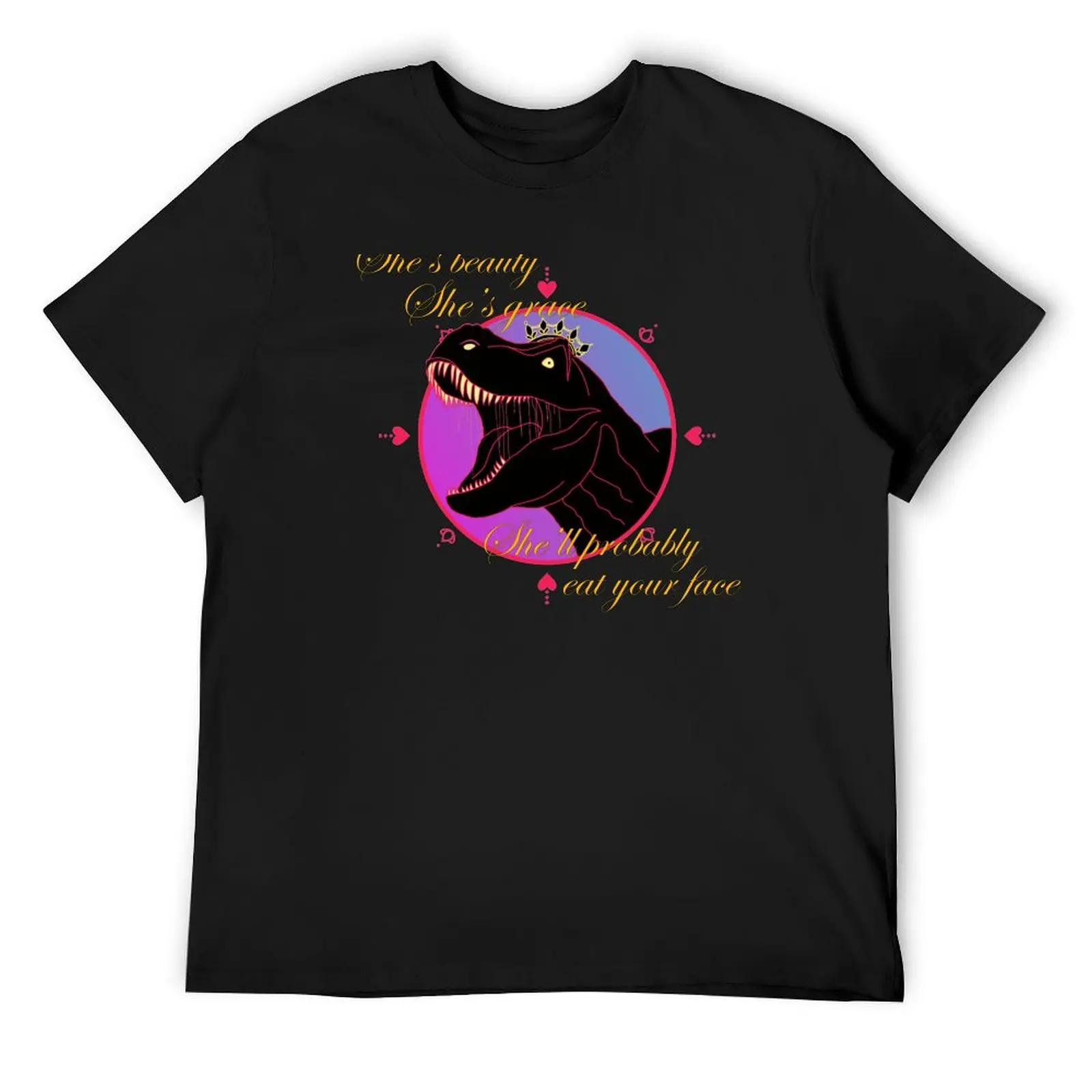 

T-rex queen T-Shirt croswit shirt man cotton graphic tees cheap stuff graphic t shirts anime shirts men