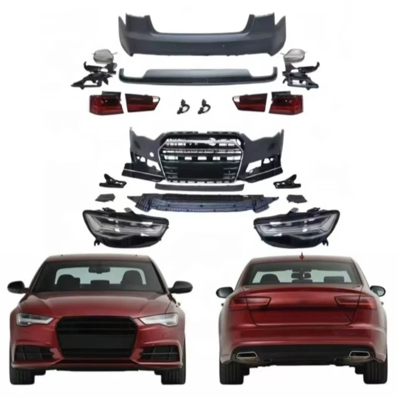 For A6 Old to New Body Kit, C7 Upgraded C7pa Front and Rear Bumpers, 12-15 Models Changed to 16-18 Models