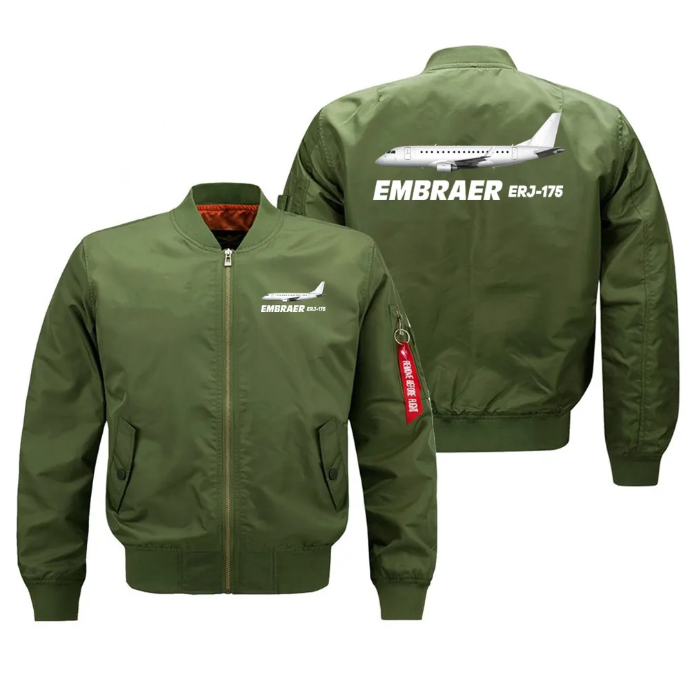 Military Outdoor The Embraer ERJ-175 Flight Aviation Pilots Men Ma1 Bomber Jacket Baseball Windproof Coats