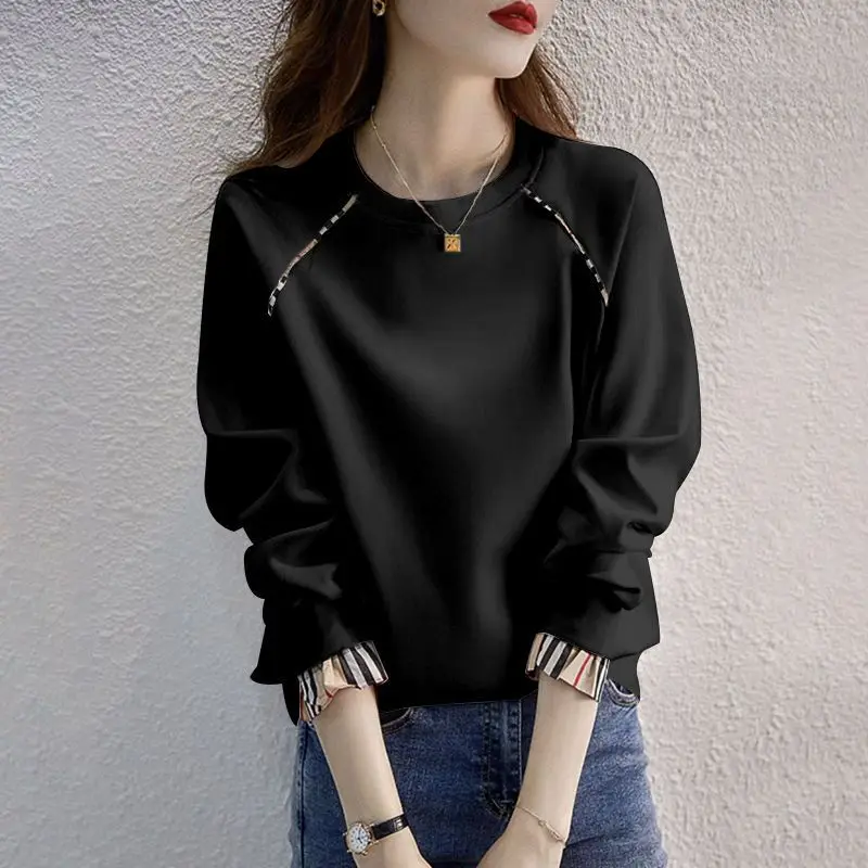 Women\'s Autumn Fashion Simplicity Letter Printing O-neck Long Sleeve Sweatshirts Women Clothes Casual All-match Loose Tops