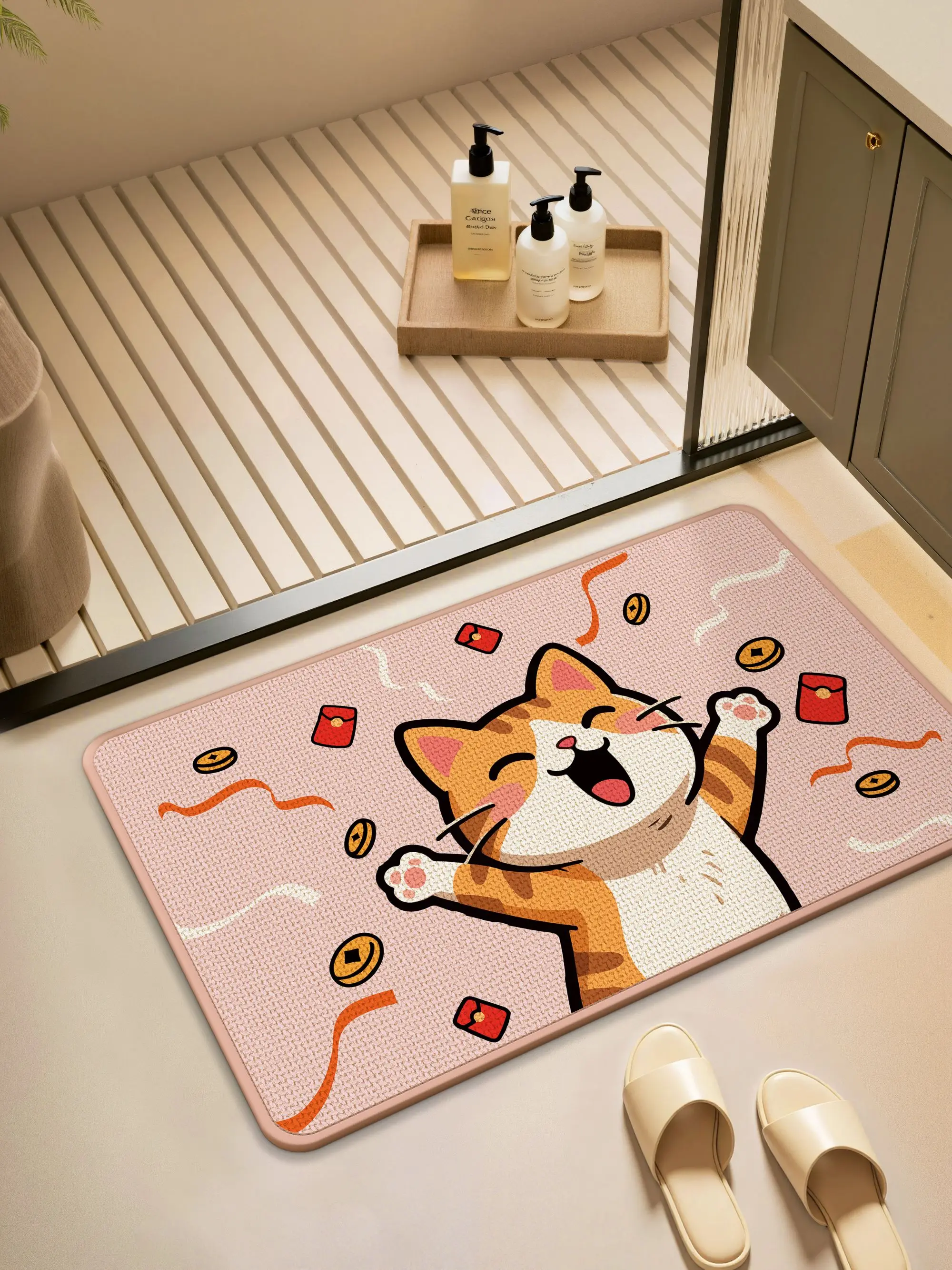 

New Cartoon Batoom Anti-Slip Mat Toilet Entrance Absorbent Qui Dry Wear Resistant Dir Proof Batoom Floor Mat