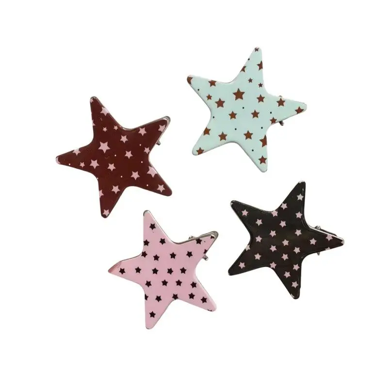 Trendige Stern-Haarspangen für Frauen, Niedliche Haarnadeln, Süße Mädchen-Pony-Clips, Pentagramm Y2k Mode, Bunte Geometrische Haaraccessoires – Detail 7