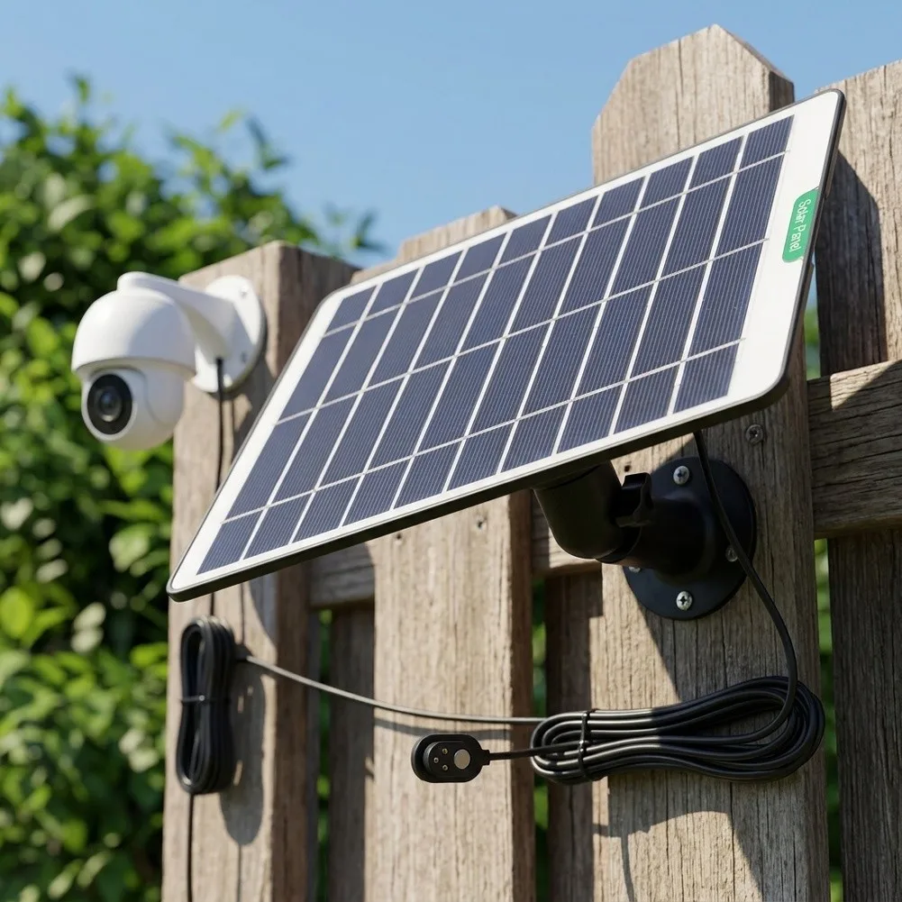 5W Solar Panel Charger For Arlo Ultra For Pro 5S 4 3 Floodlight Camera Weatherproof Monocrystalline Silicon Power Supply Kit