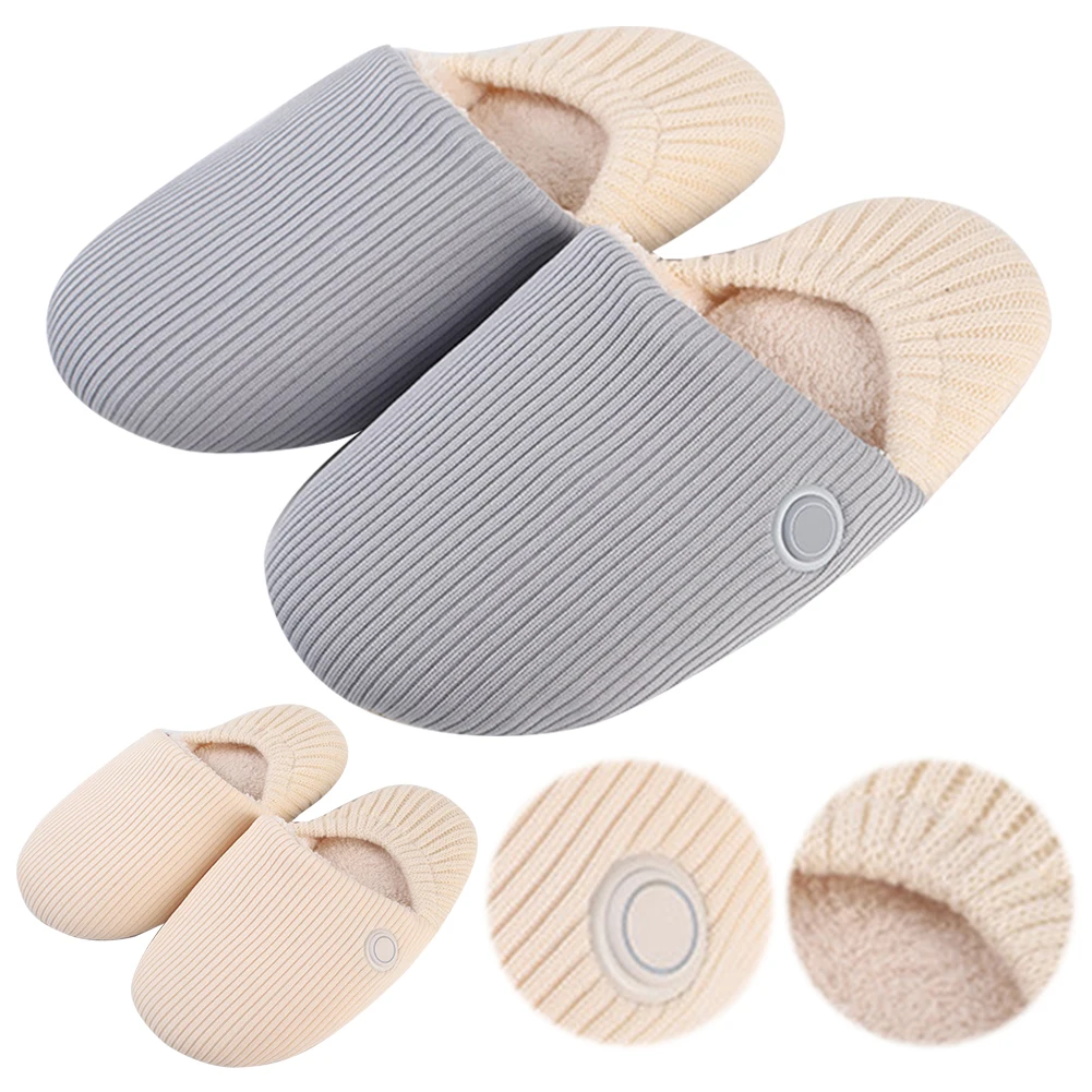 Unisex Electric Heating Shoes with 3 Heating Levels Warm Heated Slippers Rechargeable Foot Warmer Shoes for Cold Winter