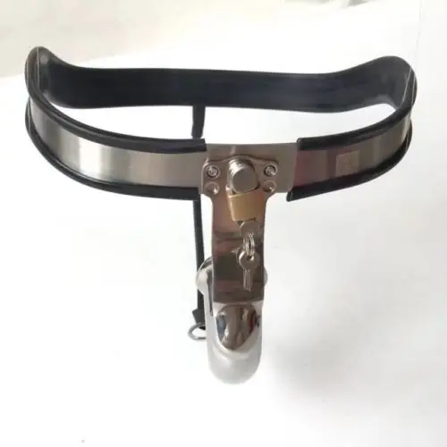 Manyjoy Male Stainless Steel Chastity Belt Chastity Full Closed Penis Cage Adjustable Waist with Hole BDSM Bondage Sex Toy