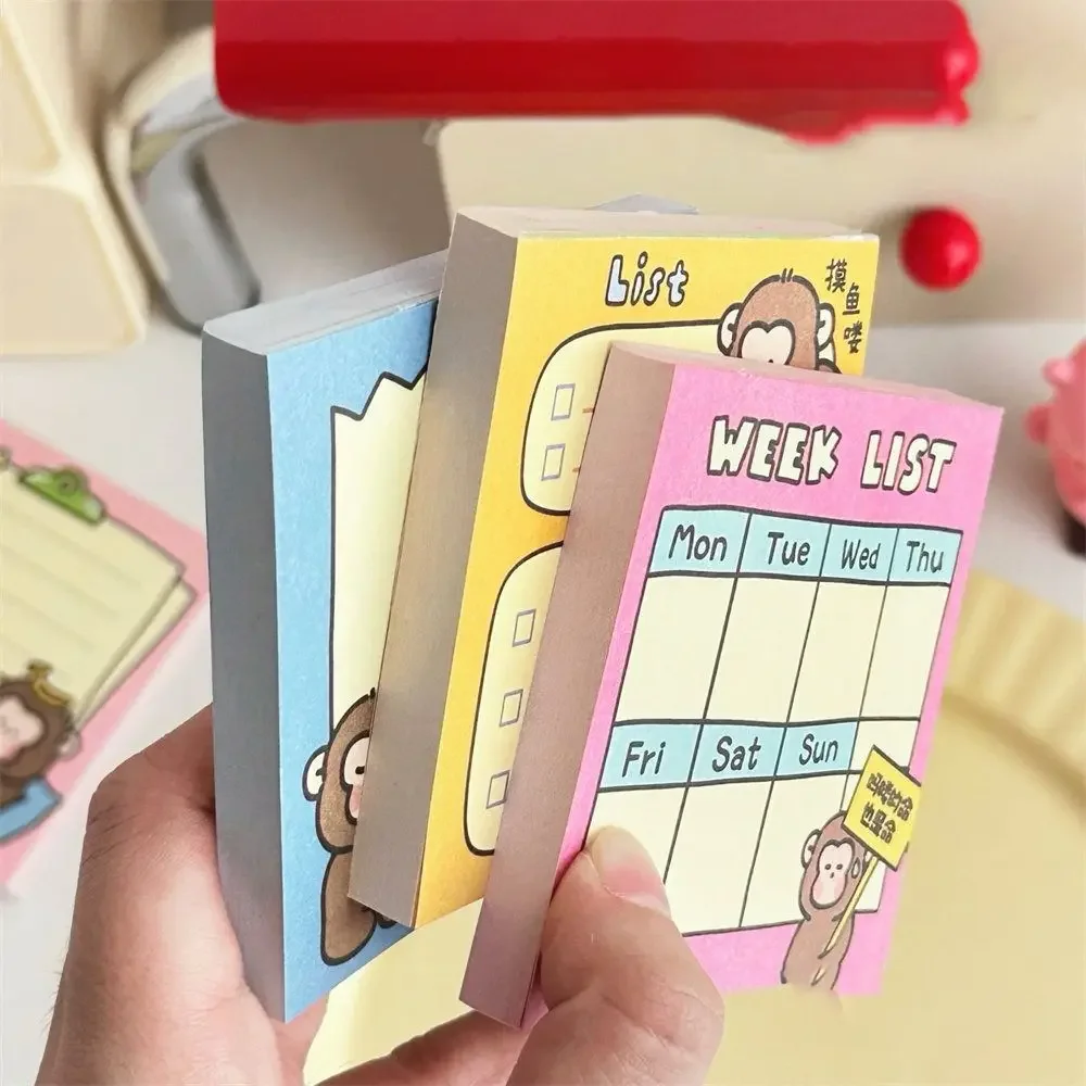 อุปกรณ์โรงเรียน Mini ลิง Notepad Kawaii การ์ตูน Sticky Notes โน้ตบุ๊ค Creative Memo Pads นักเรียน