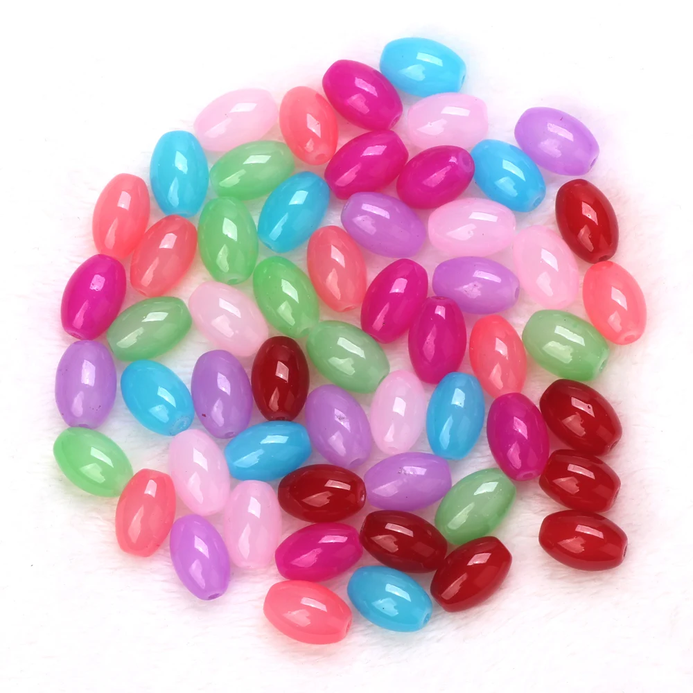 

11mm 30PCS/15mm 12PCS Oval Color Imitation Jade Glass Beads For Bracelets/Necklaces/Earrings DIY Jewelry Making