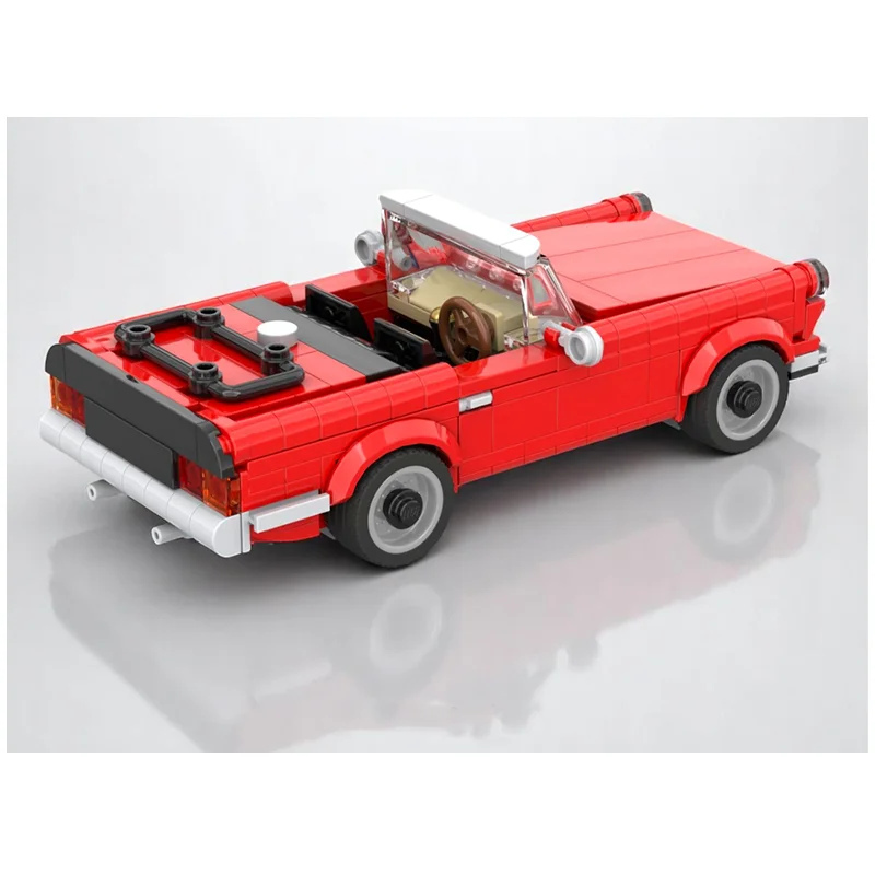 MOC-coche de bloques de construcción modelo 270 piezas TR6 rojo convertible clásico ciudad velocidad juguete niño regalo de Navidad
