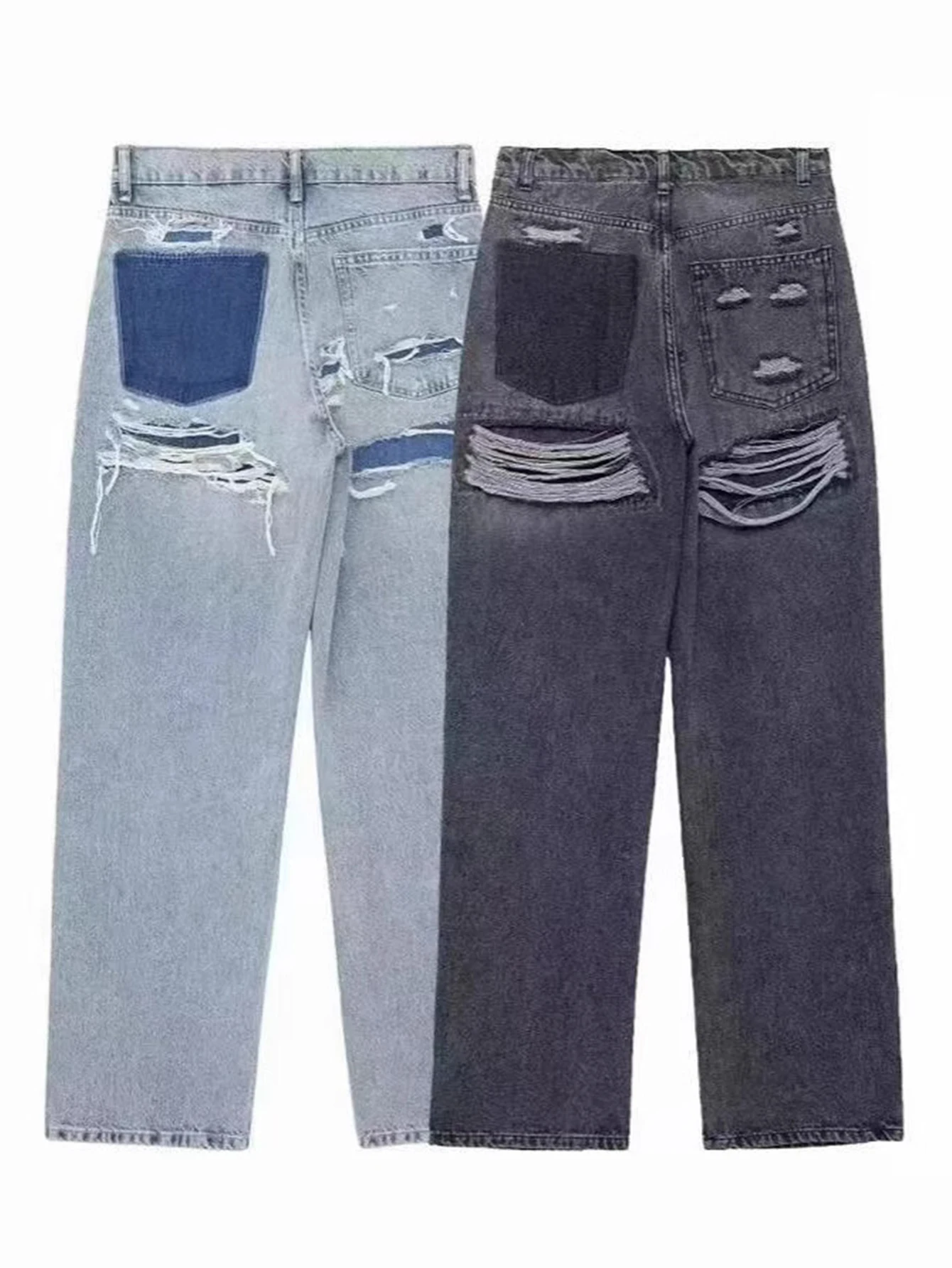 Джинсы с прямыми штанинами, длинные повседневные женские джинсовые брюки со средней талией, удобные классические синие цвета