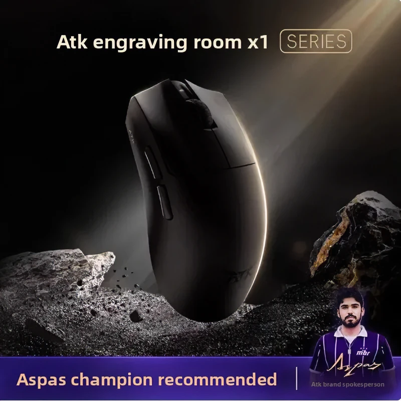 ATK BlazingSky X1V2 Ultimate 2.0 Tri-mode Wireless Mouse Lightweight Game E-sports Ergonomic Hand X1 V2 Master Version Metal Red