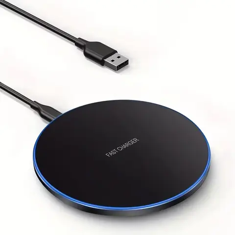 15W Desktop LED Wireless Charger Pad Phone Holder For iPhone 17 16 15 14 13 Pro Max Samsung Xiaomi Induction Fast Charging Stand