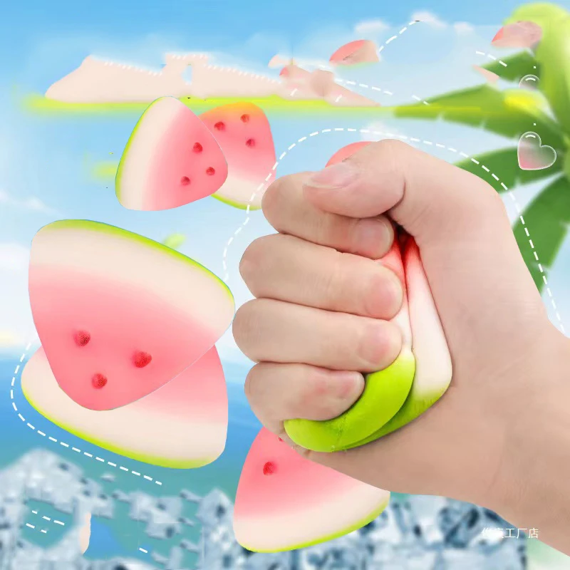 Anti-Stress Slow Rising Fruit Cute Watermelon Squishy Fidget Toy Slow Rebound Decompression Toy  Soft Stress Relief Squeeze Toy