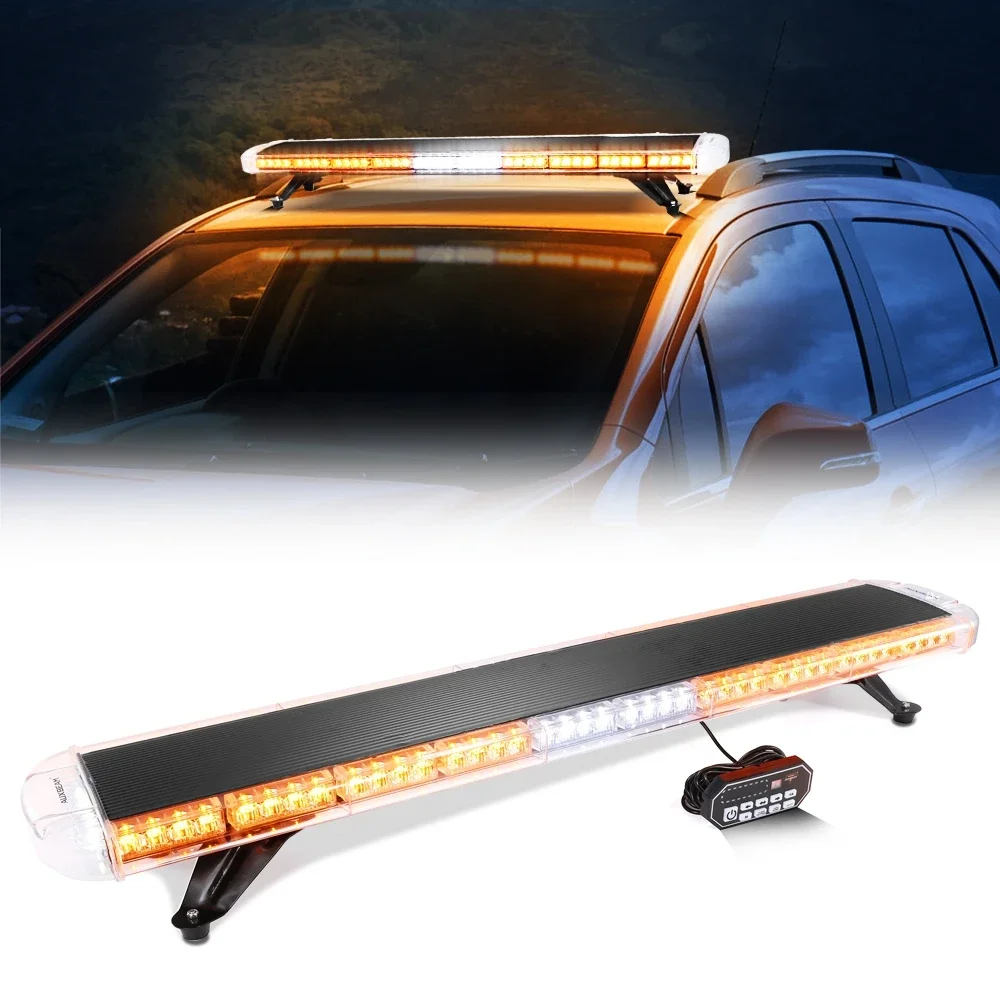 AUXBEAM LED Rooftop Strobe Beacon Light Emergency Traffic Hazard Warning Caution Light bar 20 Flashing Modes with Switch Control