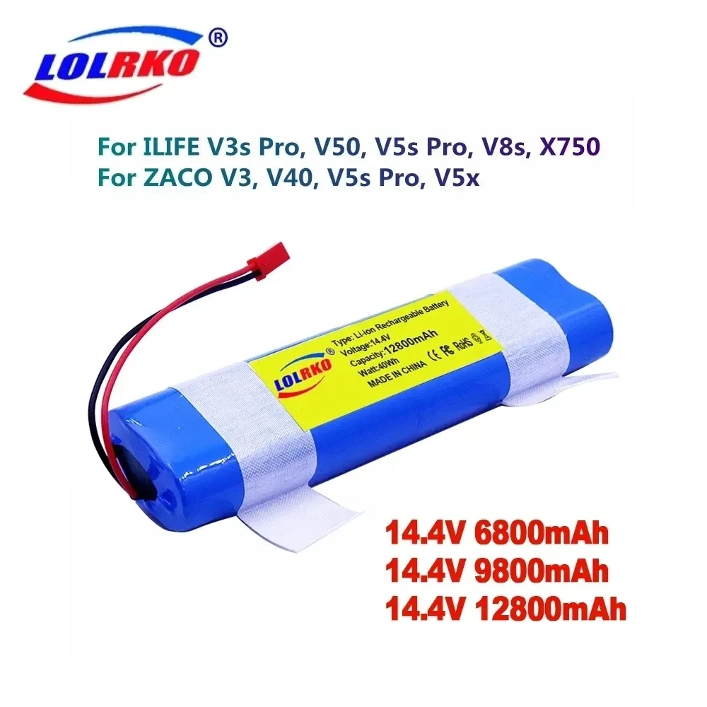 14.8V 6800mAh 12800mah Good Quality Battery For ILIFE V50 V55 V8s V3s Pro V5s Pro V8s X750 Robot Vacuum Cleaner Battery