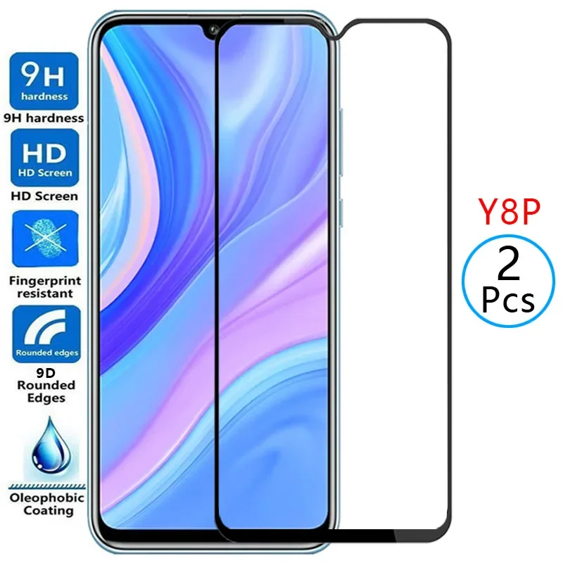 واقي شاشة من الزجاج المقسى 9d لهاتف هواوي y8p على huawei y8p y 8p y8 p yp8 8yp طبقة أمان هواوي هواوي