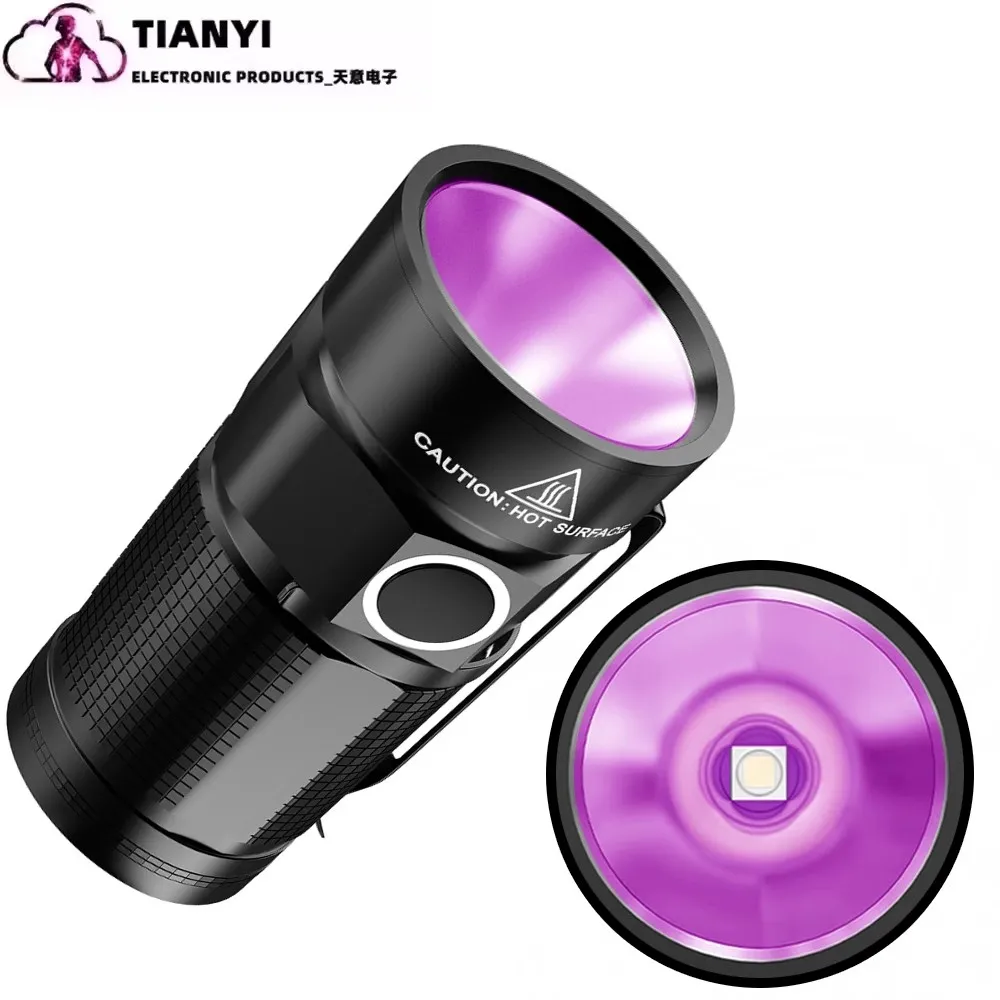 X29 Small 395nm purple flashlight fixed focus waterproof 16340 lithium battery 3w suitable for outdoor scorpion hunting