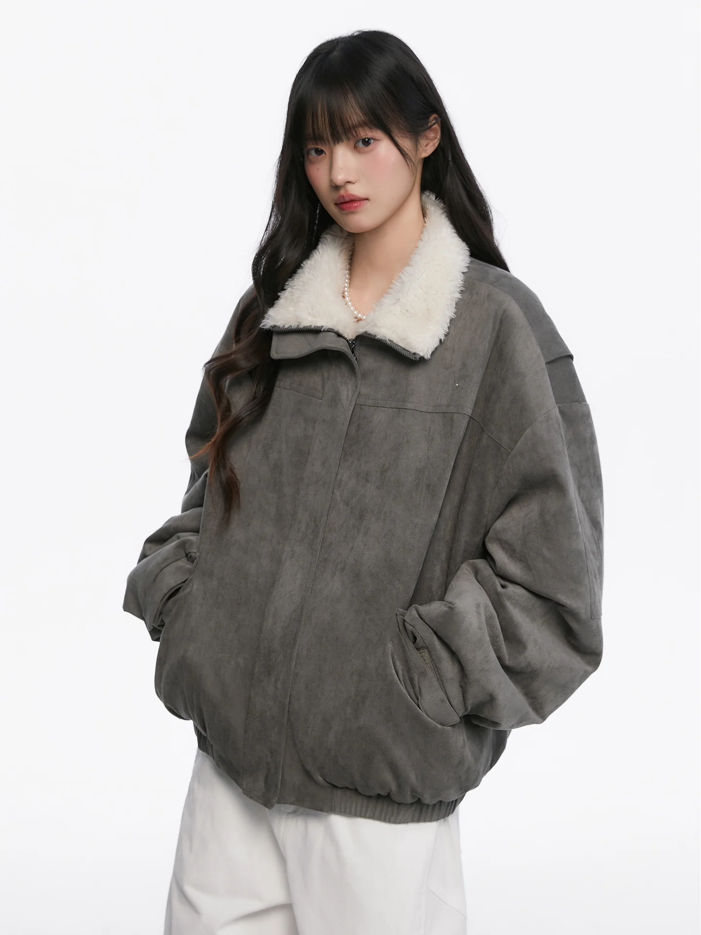 

Зимняя женская куртка King Prince в американском ретро-стиле из замши, с мехом ягненка и хлопковыми вставками, новая, теплая, утолщенная, верхняя одежда